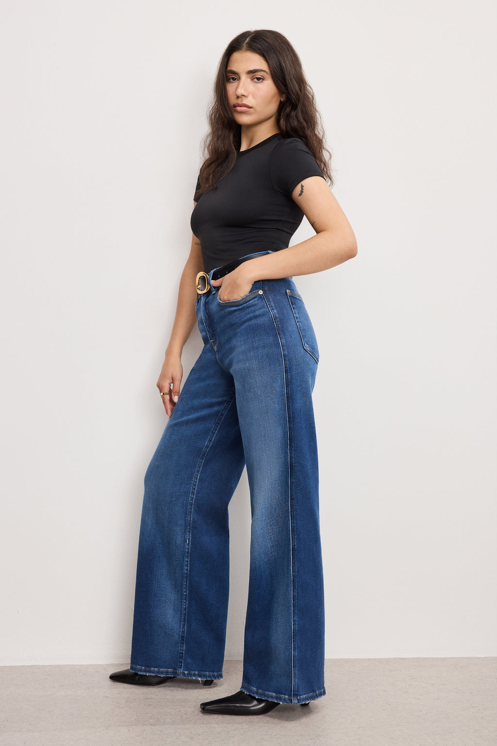SOFT TECH GOOD PETITE SKATE WIDE JEANS INDIGO891