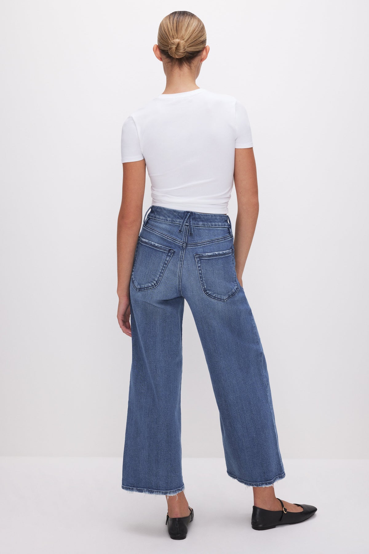 GOOD WAIST CROPPED PALAZZO JEANS INDIGO338