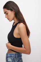 MICRO RIB CREWNECK TANK BLACK001