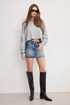 COZY KNIT CREW NECK MELANGE GREY