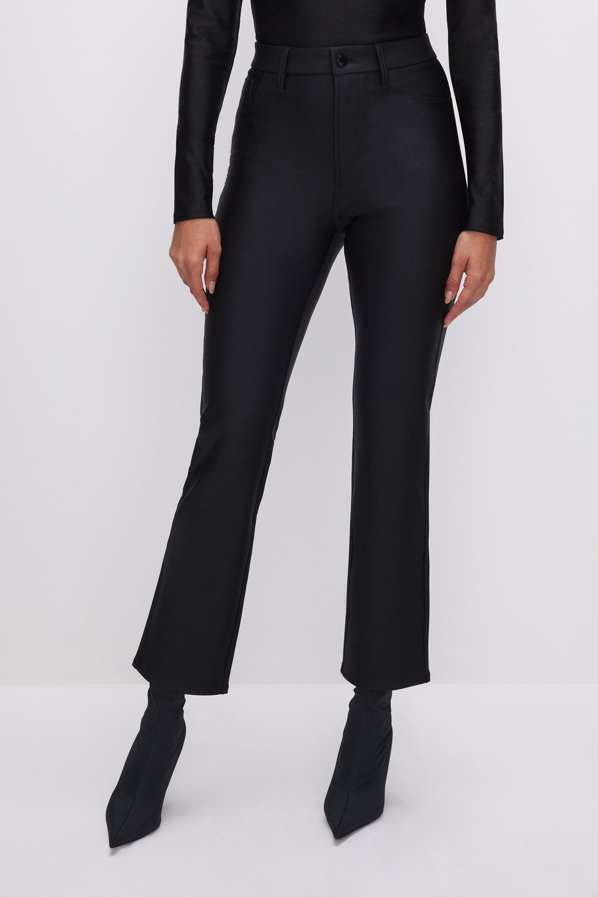 COMPRESSION SHINE STRAIGHT PANTS BLACK001