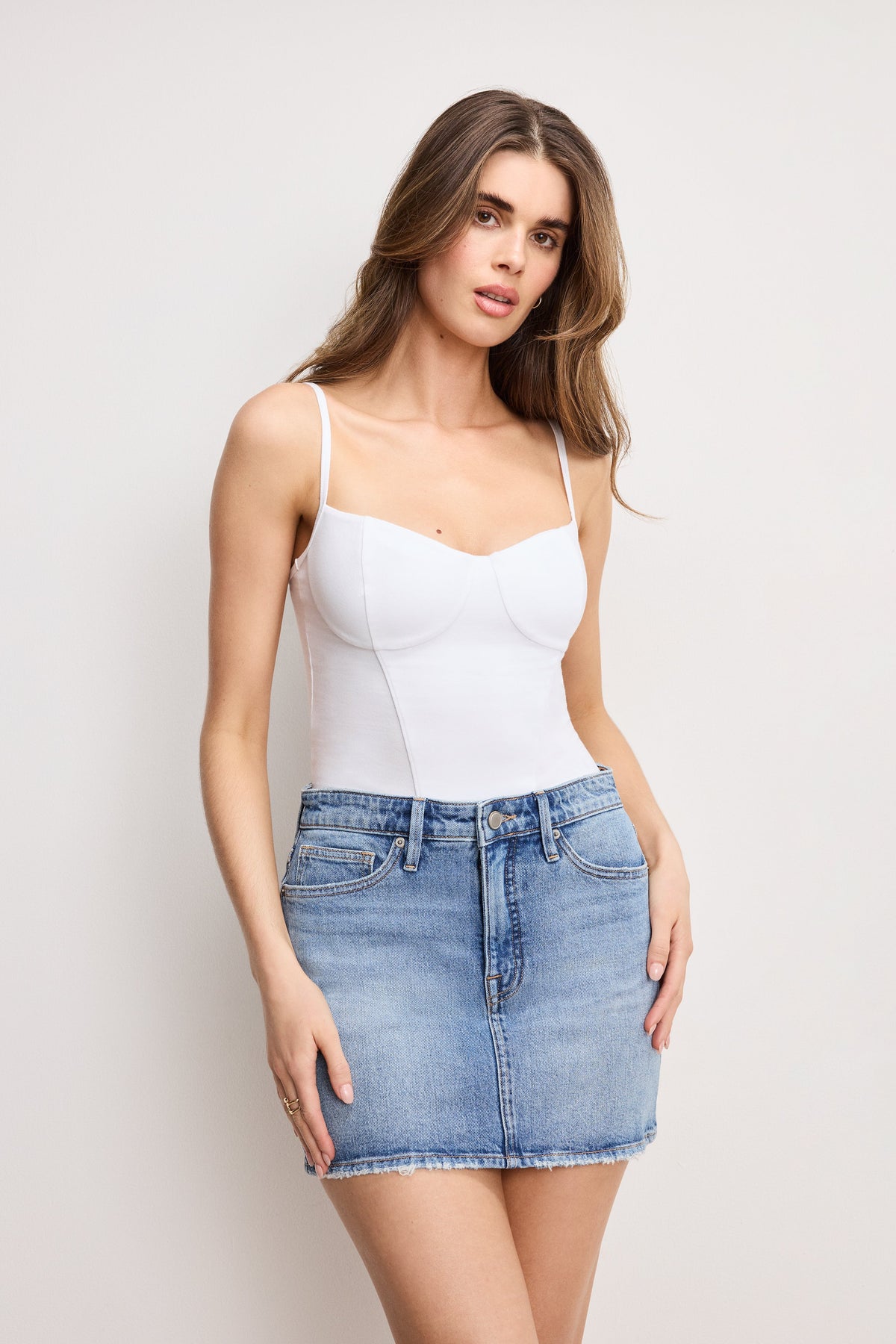 SUPER STRETCH JERSEY BUSTIER WHITE001