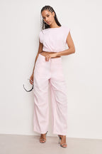 TWILL PARACHUTE PANTS BUBBLEGUM005