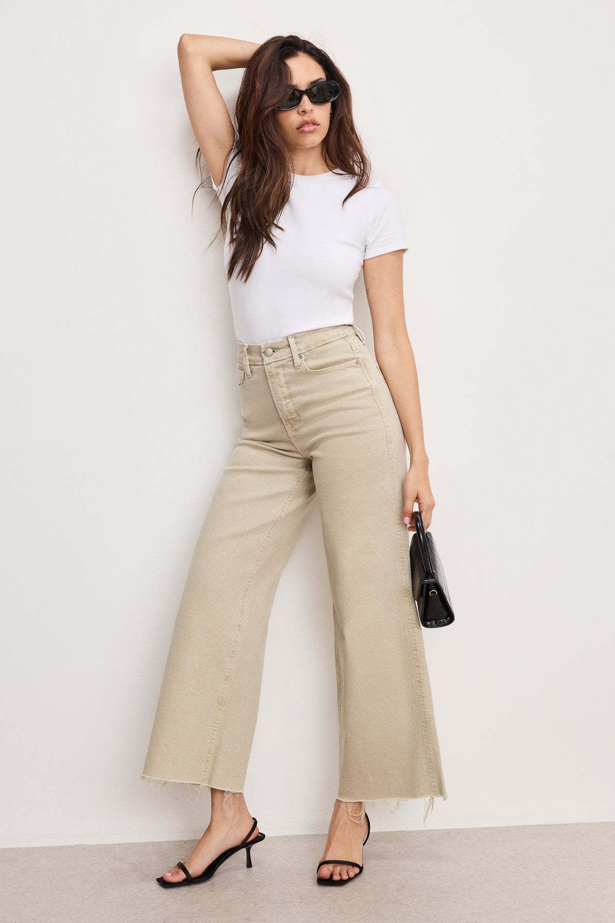 GOOD SKATE WIDE CROPPED JEANS DUNE001