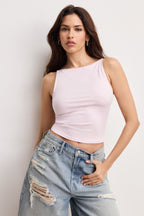 WEIGHTLESS SLEEVELESS TANK COTTON CANDY PINK003