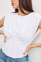 SLEEVELESS CORSET TOP WHITE001