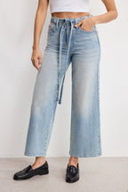 GOOD WAIST PALAZZO CROPPED JEANS INDIGO999