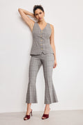 PLAID PULL ON KICK FLARE PANTS GLEN PLAID001