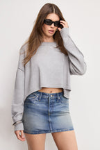 COZY KNIT CREW NECK MELANGE GREY