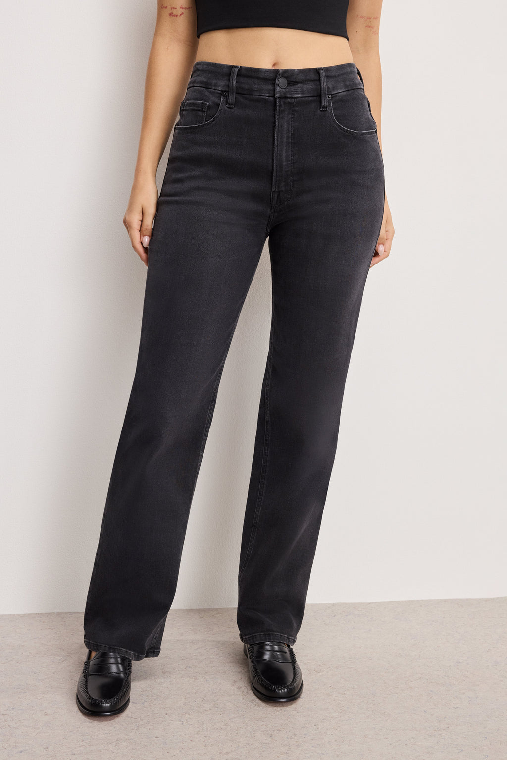 SOFT TECH GOOD TRUE STRAIGHT JEANS BLACK343