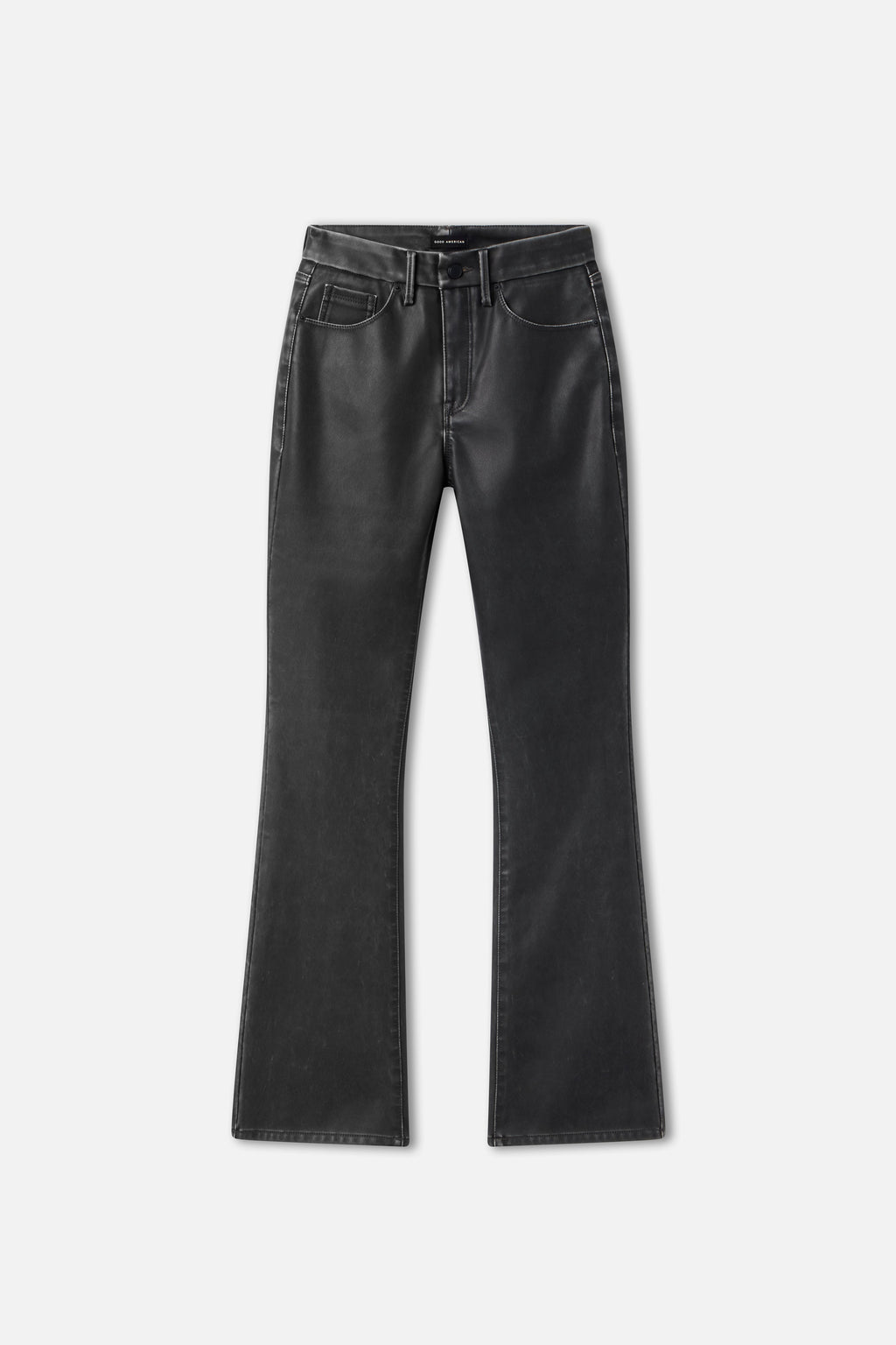 GOOD CLASSIC BOOTCUT FAUX LEATHER PANTS BLACK001