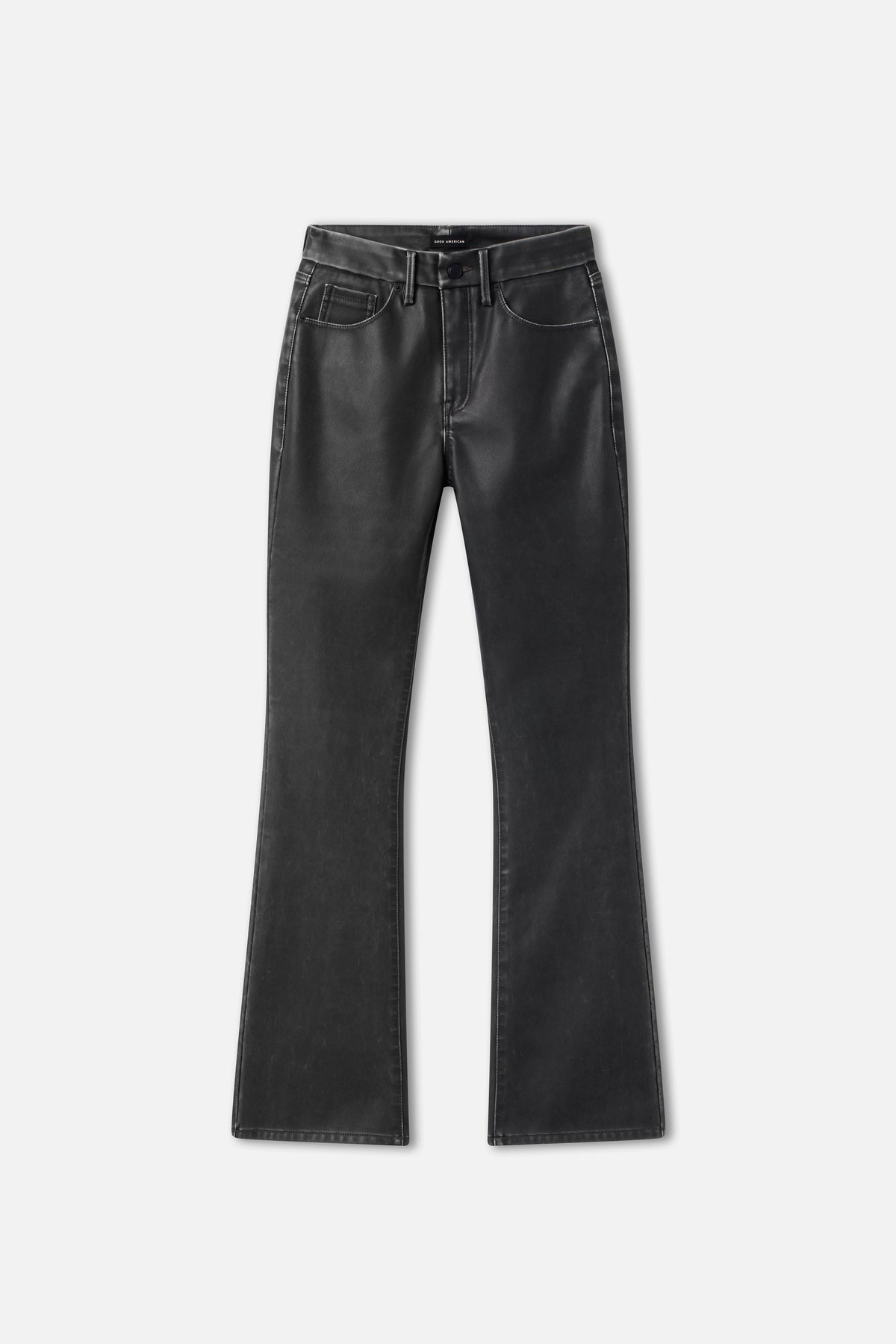GOOD CLASSIC BOOTCUT FAUX LEATHER PANTS BLACK001