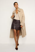 FAUX LEATHER MINI SKIRT BARK003