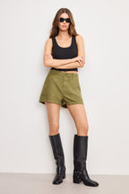 LITE LINEN SHORTS MARTINI OLIVE002