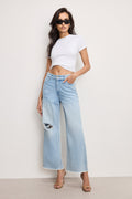 WEIGHTLESS GOOD SKATE WIDE CROPPED JEANS INDIGO959