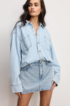 DENIM SHIRT DRESS INDIGO795