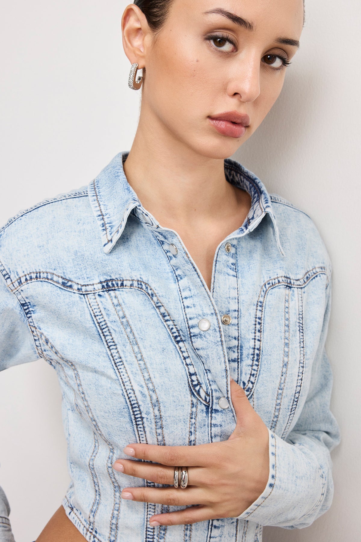 DOLLY DENIM CORSET SHIRT INDIGO1021