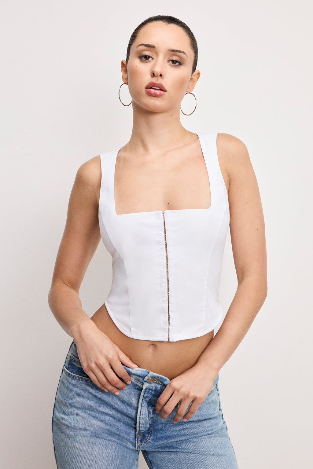 DOLLY POPLIN BUSTIER WHITE001