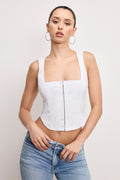 DOLLY POPLIN BUSTIER WHITE001