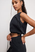 TWILL PARACHUTE BUBBLE TOP BLACK001
