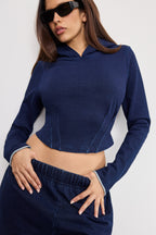 JEANIUS CORSET HOODIE INDIGO1029