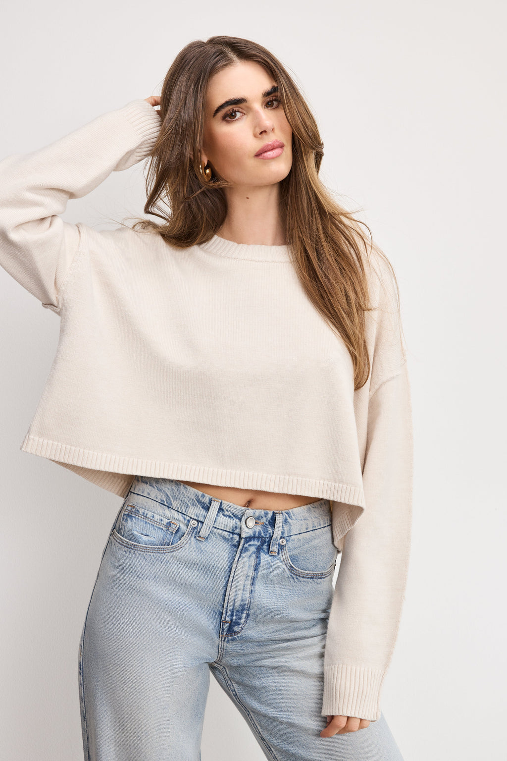 COZY KNIT CREW NECK VANILLA001