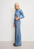 DOLLY JOLEANS CRYSTAL WIDE JEANS INDIGO1089