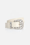 DOLLY CLASSIC CRYSTAL LEATHER BELT WHITE001