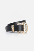 DOLLY CLASSIC CRYSTAL LEATHER BELT BLACK001