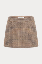 THE WOOL MINI SKIRT BROWN PLAID